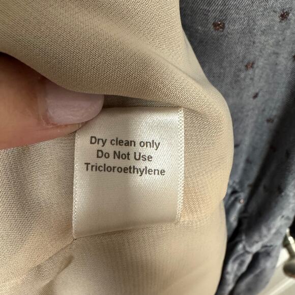 Paper Crown Drop Waist Blue Copper Dot Maternity Dress 3/4 Sleeve Size Small - Picture 8 of 10